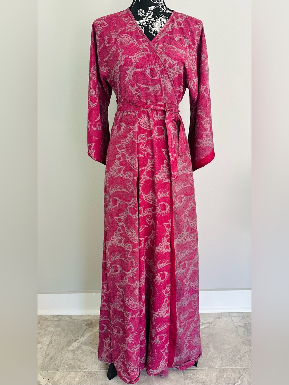 Beautiful red paisley boho style long summer dress